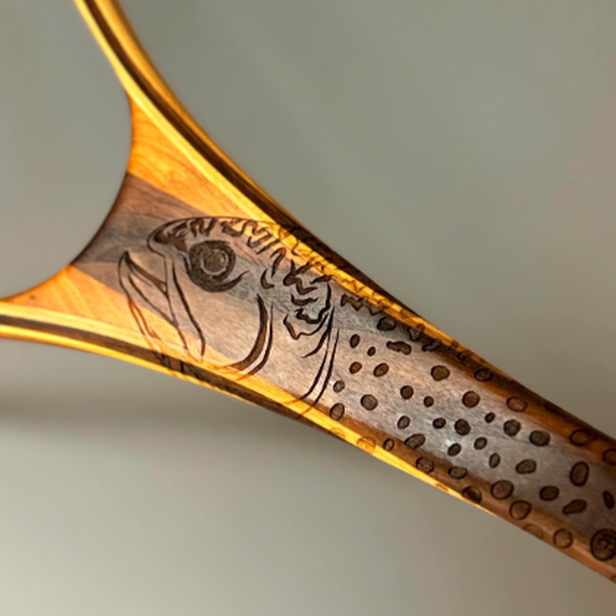 Big Dipper 24"x17" - Brook Trout Engraved - Classic Fly Fishing Traditional Landing Net