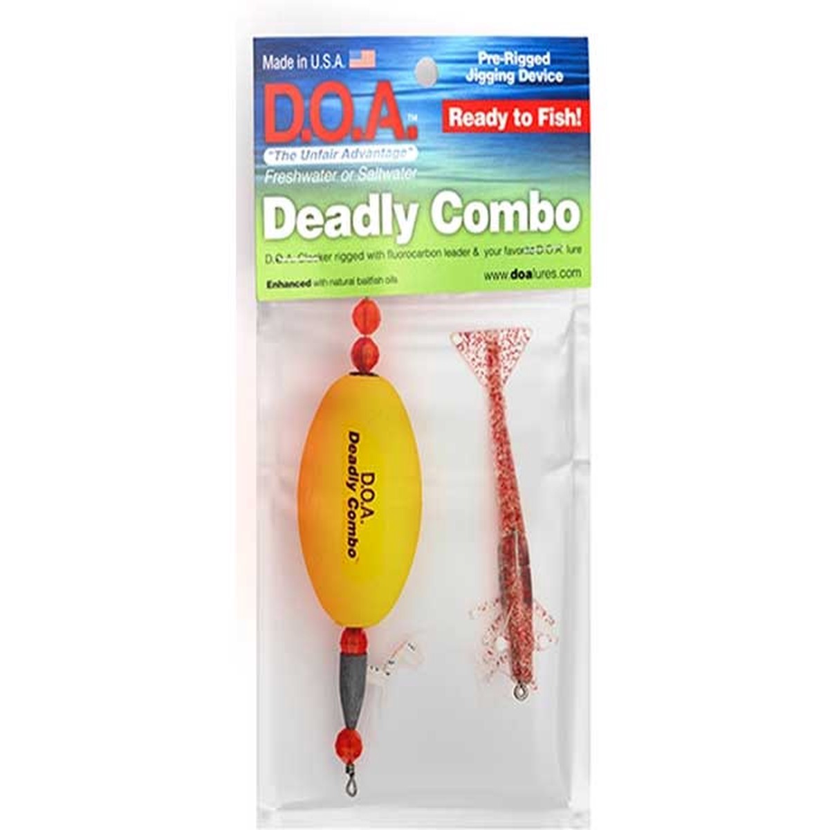 D.O.A. Deadly Combo Oval Clacker with 3-inch Shrimp
