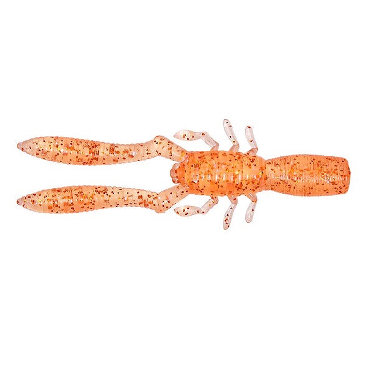 Megabass Worm Bottle Shrimp SW 3inch Clear Orange/Rainbow Flake
