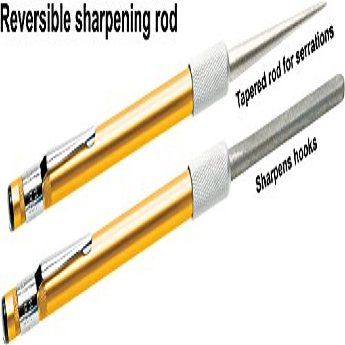 SmithS Dret Diamond Retractable Sharpening Rod - Outdoor Hunting Knife & Hook Sharpener - Fishing Hunting Filet Serrated Pocket Knives - Handhel