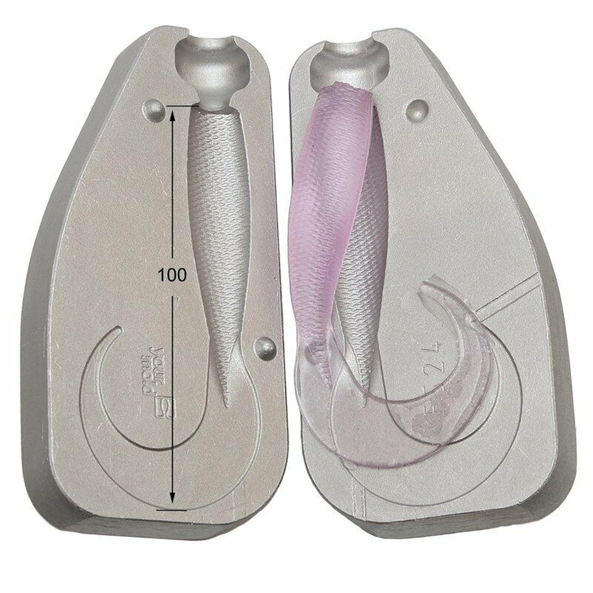 Aluminium Mould for a Rubber Soft Bait Twisters 1 size x 100mm Kayak fishing