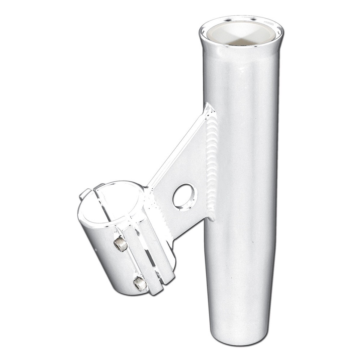Lee's Clamp-On Rod Holder - White Aluminum - Vertical Mount - Fits 1.050 O.D. Pipe