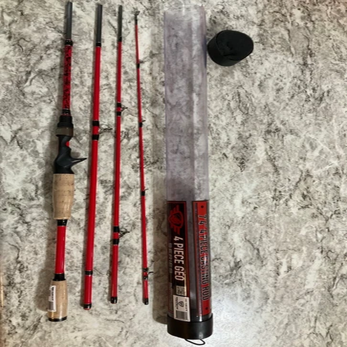 Favorite ARM724MH PBF Army 7' 2"Medium Heavy GEO Casting Rod, 4pc Travel Rod.