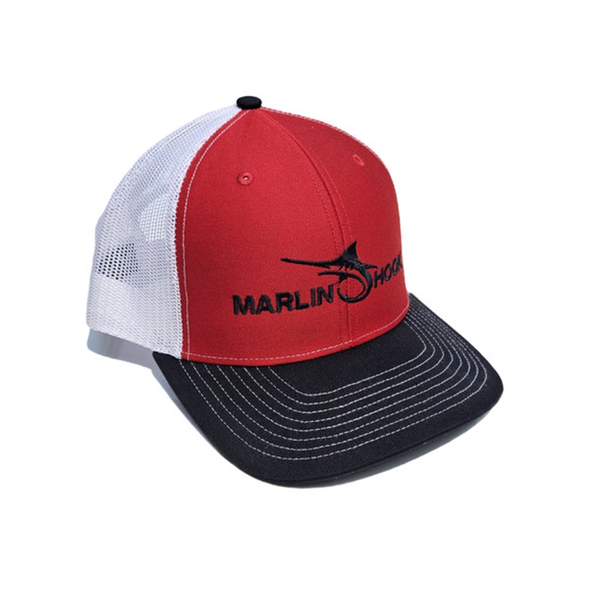 Marlin Hook Trucker Hat - Red/Black/White