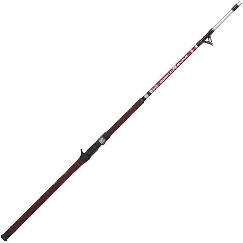 B'n'M Silver Cat Magnum 8 ft 2-Piece Casting Rod with Stainless Guides & Aluminum Seat MAG80CN - Default Title