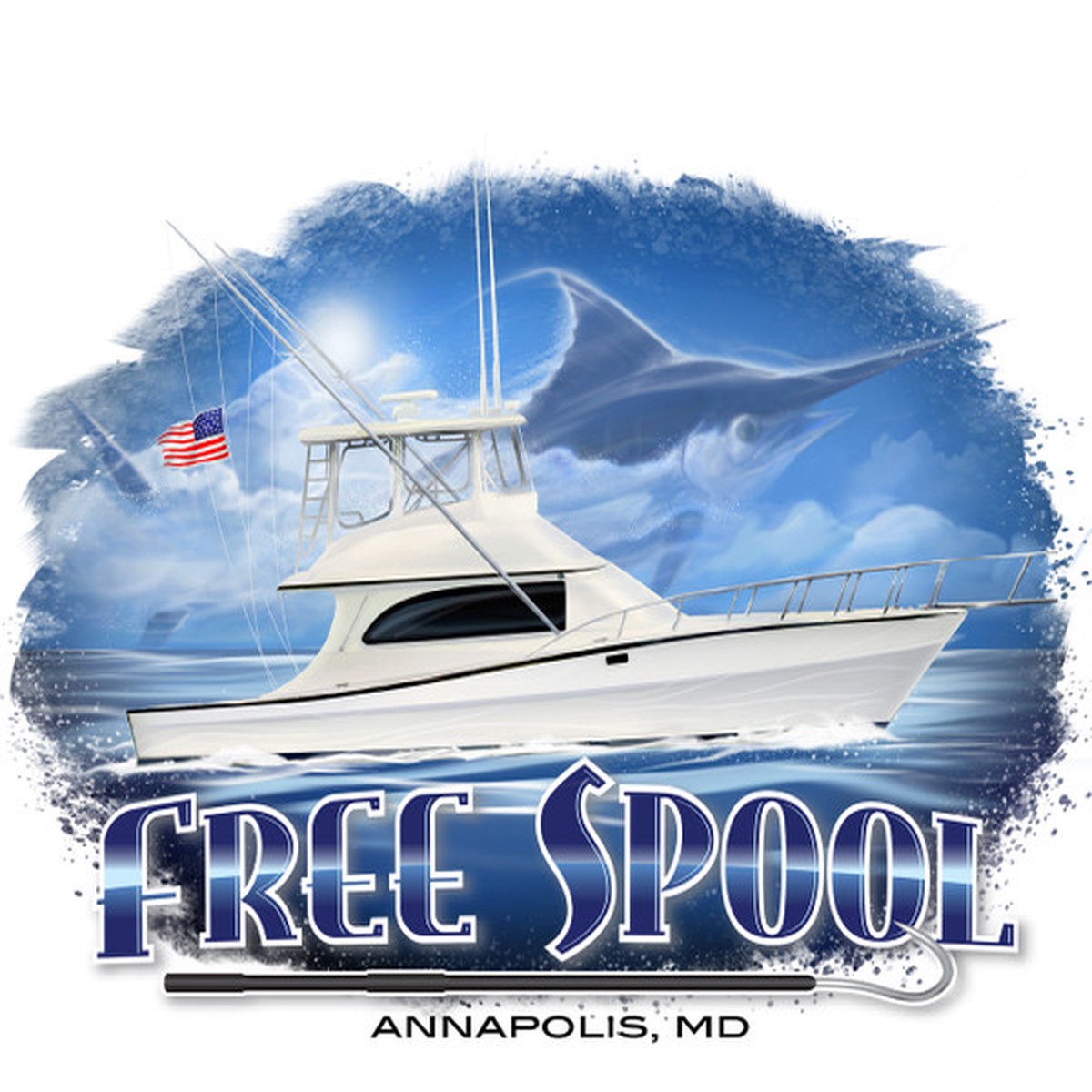 Free Spool Sportfishing Performance Shirt Long Sleeve Black 2X