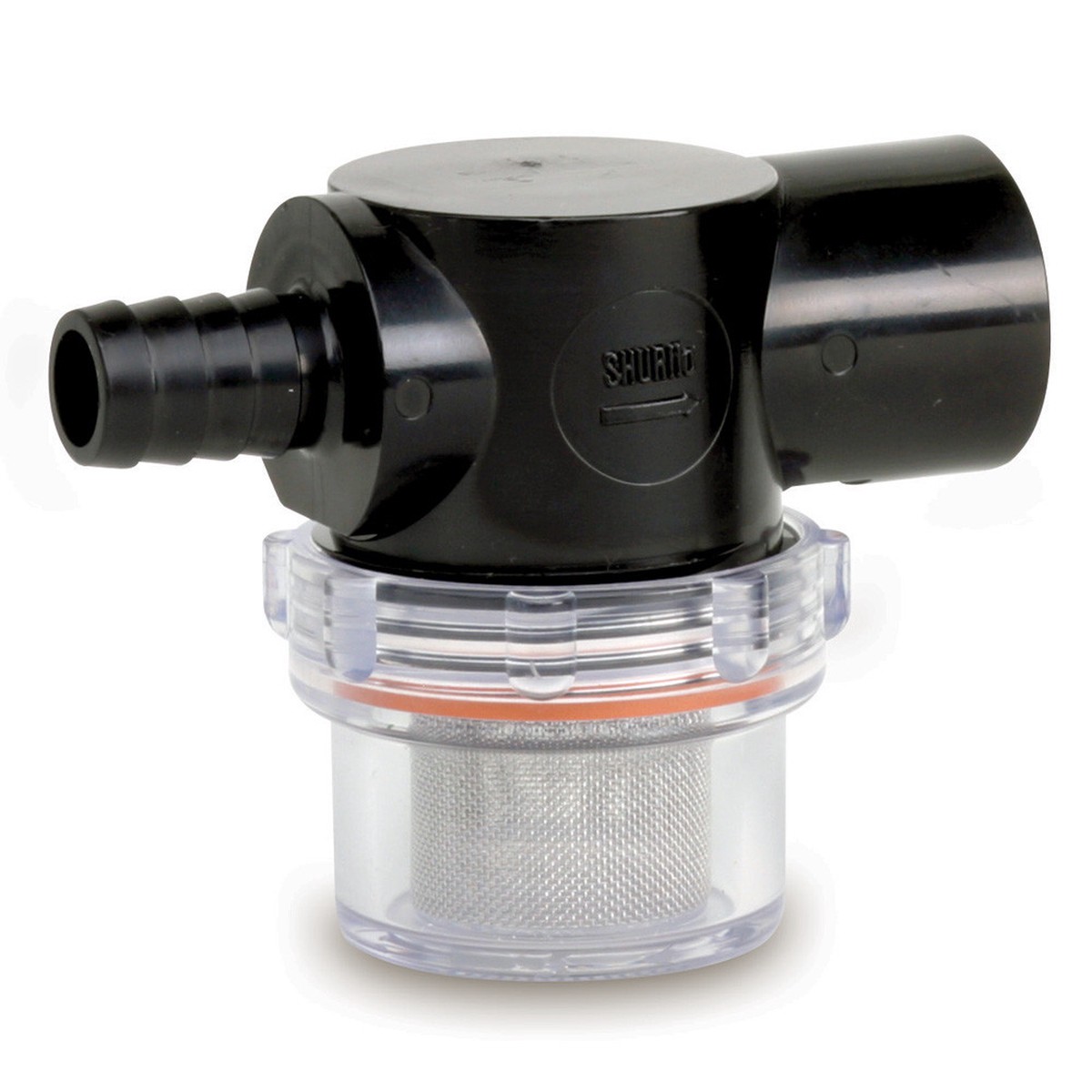 Shurflo by Pentair Twist-On Water Strainer - 1/2" Barb Inlet - Clear Bowl