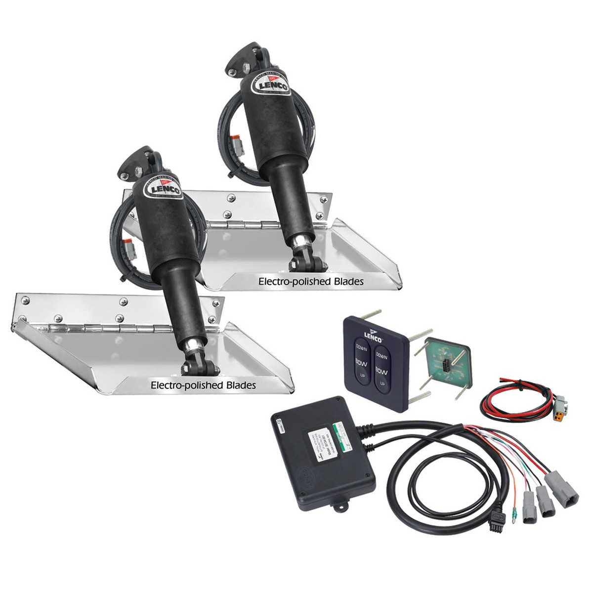 Lenco 12" x 9" Standard Performance Trim Tab Kit w/Standard Tactile Switch Kit 12V
