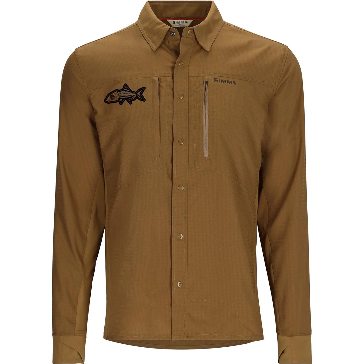 239 Flies Simms M's Intruder BiComp Fishing Shirt - Driftwood