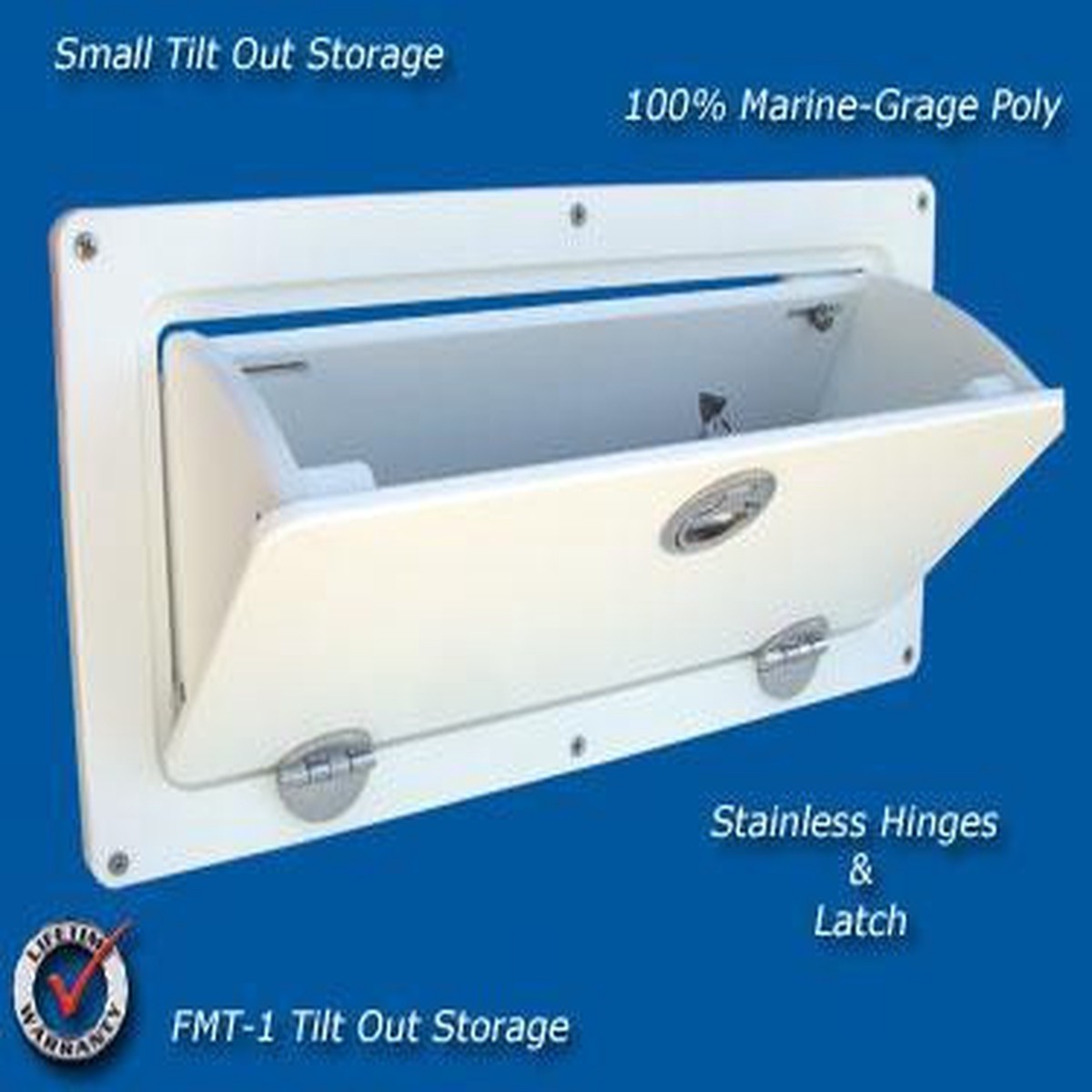 Deep Blue Marine Tilt Out Boat Storage Box 13" - White - Locking