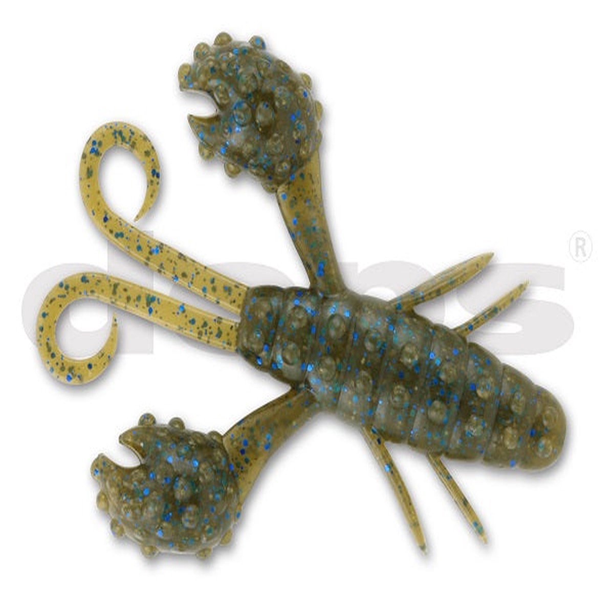 Deps Worm Beckon Craw 3.5inch #71 Green Pumpkin/Blue Flake