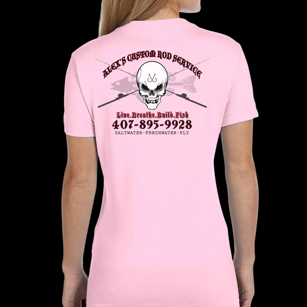 Women's Custom T-Shirt: Skull with Crossing Rods