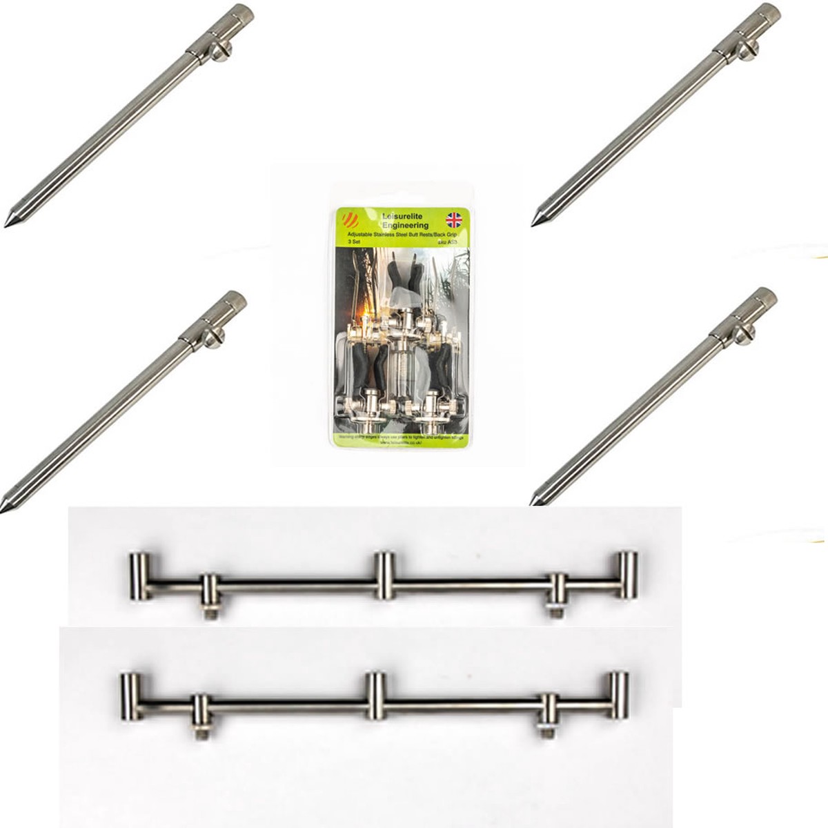 Goal Post Rod Pod System 4 X 30-50cm 2 X 40cm 3 Rod Bar & 3 Adjustable rests Rests