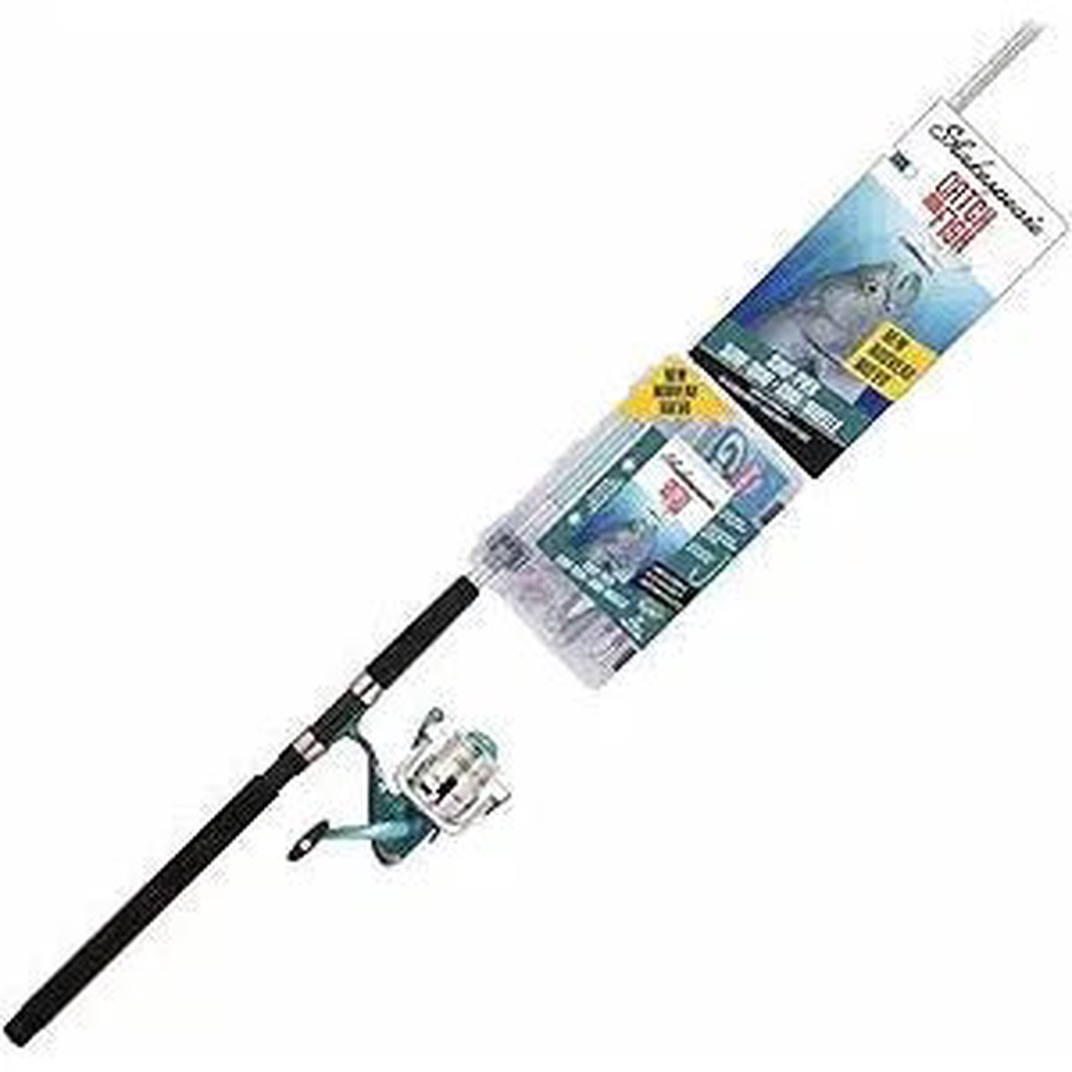 Shakespeare Catch More Fish Striper Spin Combo w Tackle Box/Tackle. sz 50 Reel 7' 2pc Med