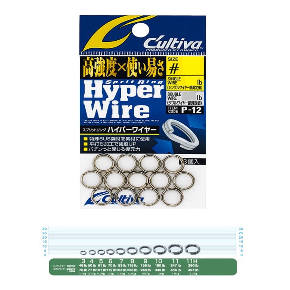 Owner C'ultiva P-12 Split Ring Hyper Wire #6