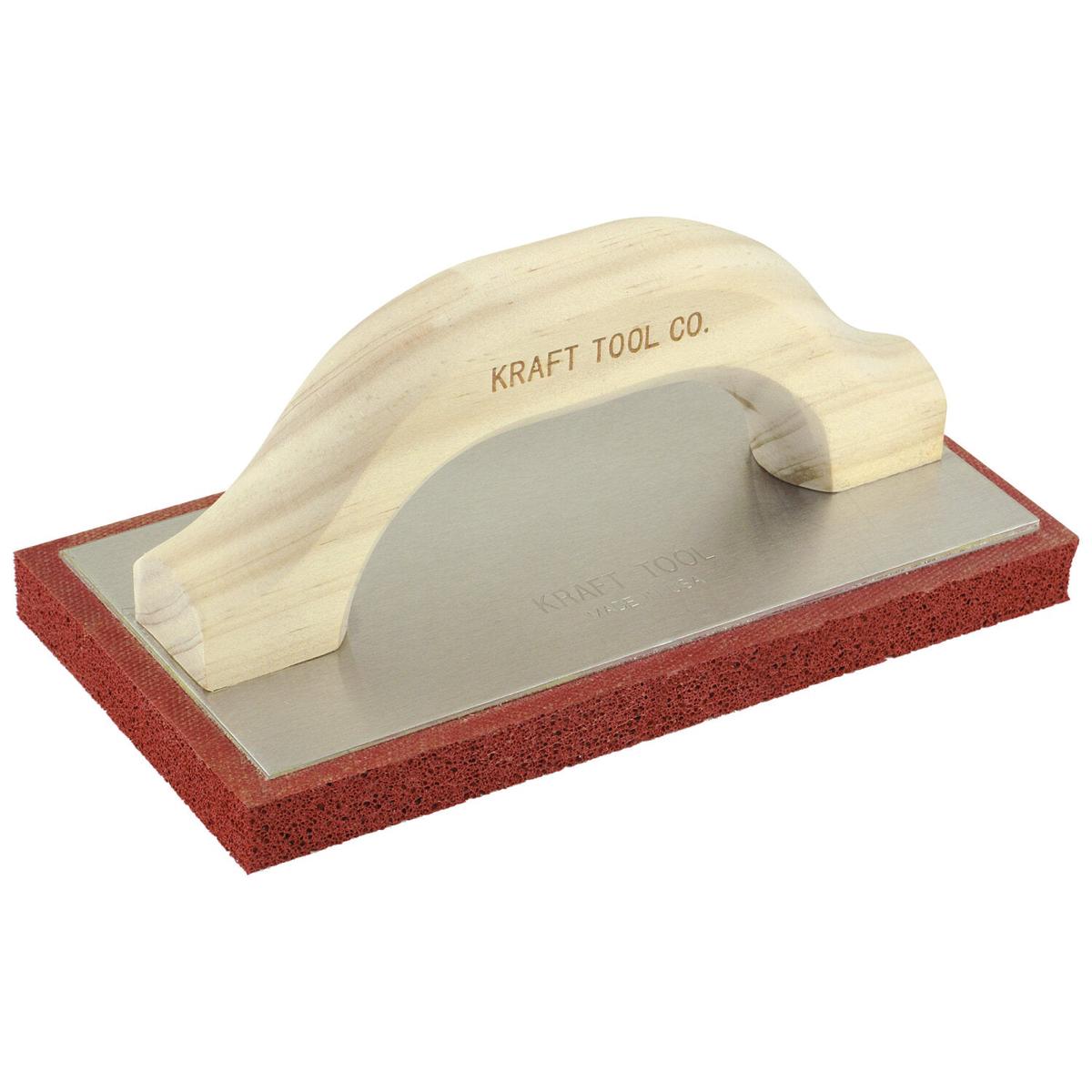 Kraft Tool PL371 8 x 4 Fine Cell Red Rubber Float with Wood Handle