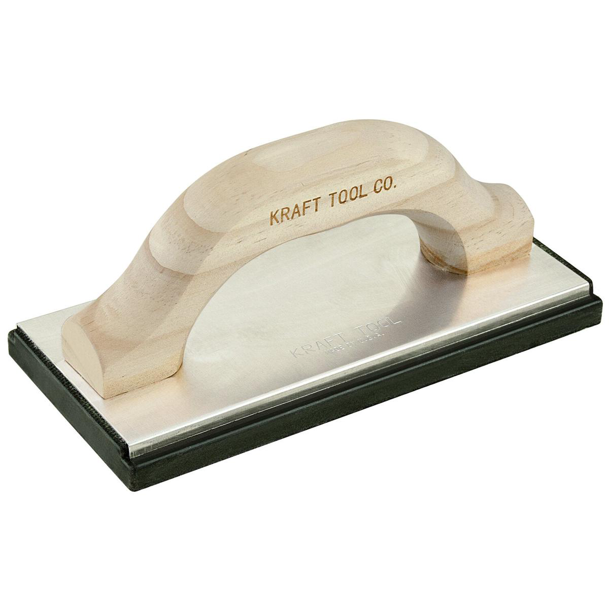 Kraft Tool PL395 88221 x 48221 Molded Black Rubber Float with Wood Handle