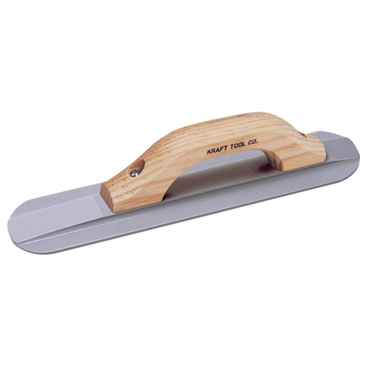 Kraft Tool CF074 18 x 3-1/4 Round End Magnesium Hand Float with High Lift Wood Handle