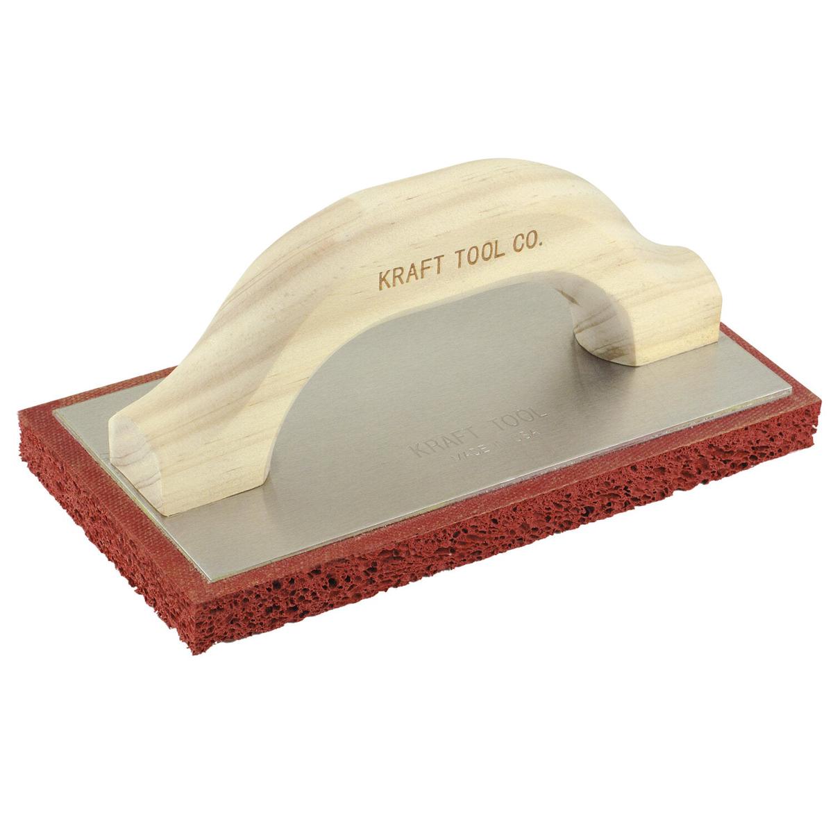 Kraft Tool PL382 10 x 4 Coarse Cell Red Rubber Float with Wood Handle