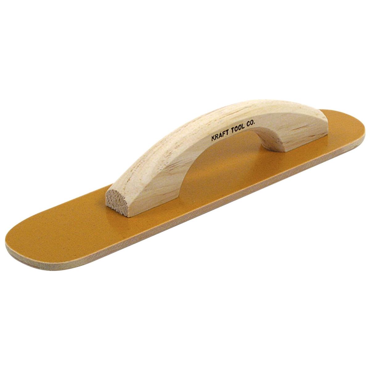 Kraft Tool CF501 16 x 3-1/2 Round End Laminated Canvas-Resin Hand Float with Wood Handle