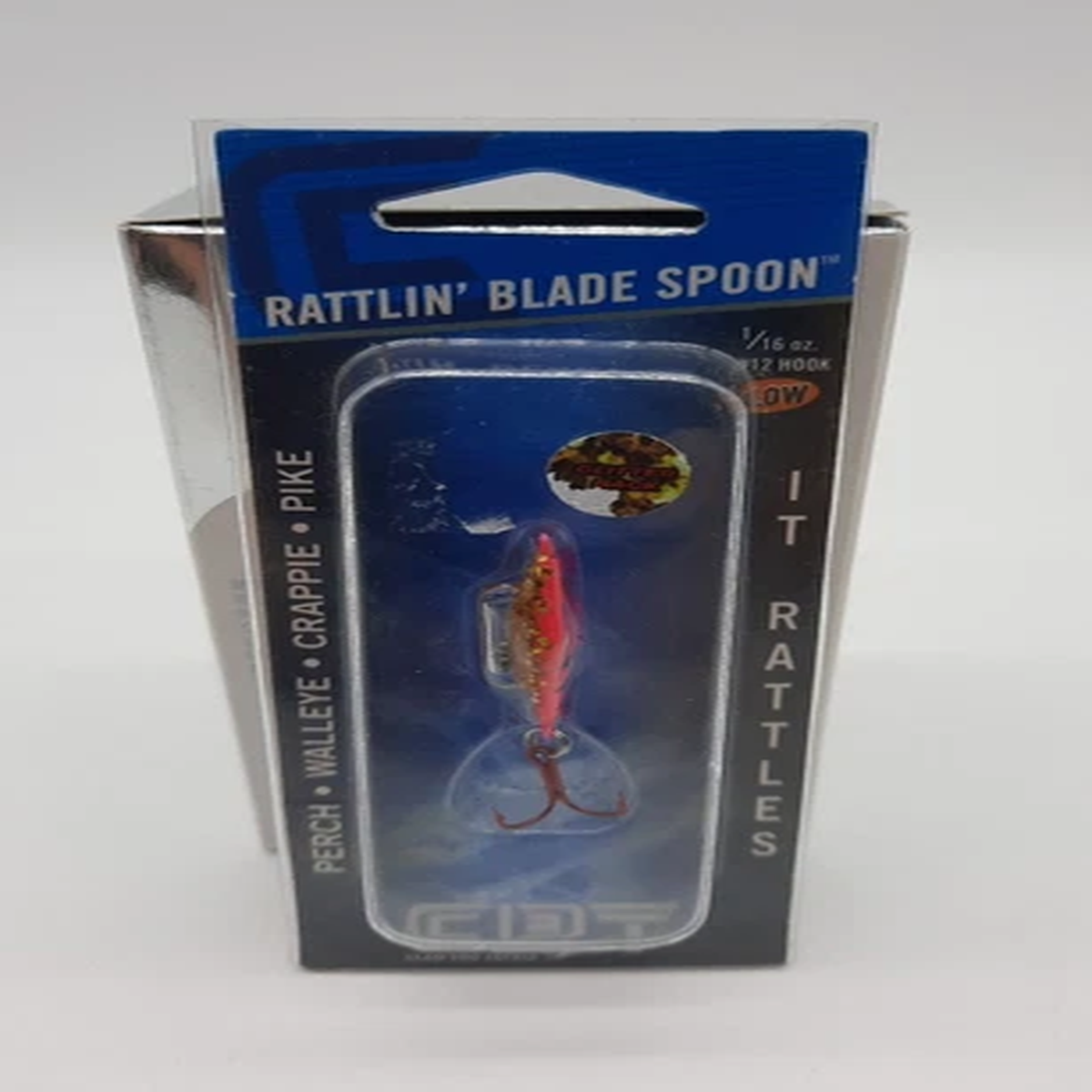 Clam Rattlin Blade Spoon Hook Size 12 Glow 1/16 oz 1.8g Red/gold Tiger