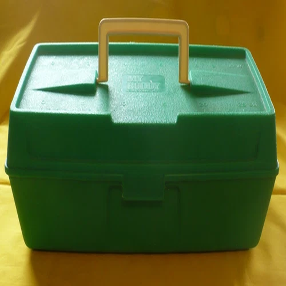 "My Buddy" 13" Tackle Box Green Plastic Vintage