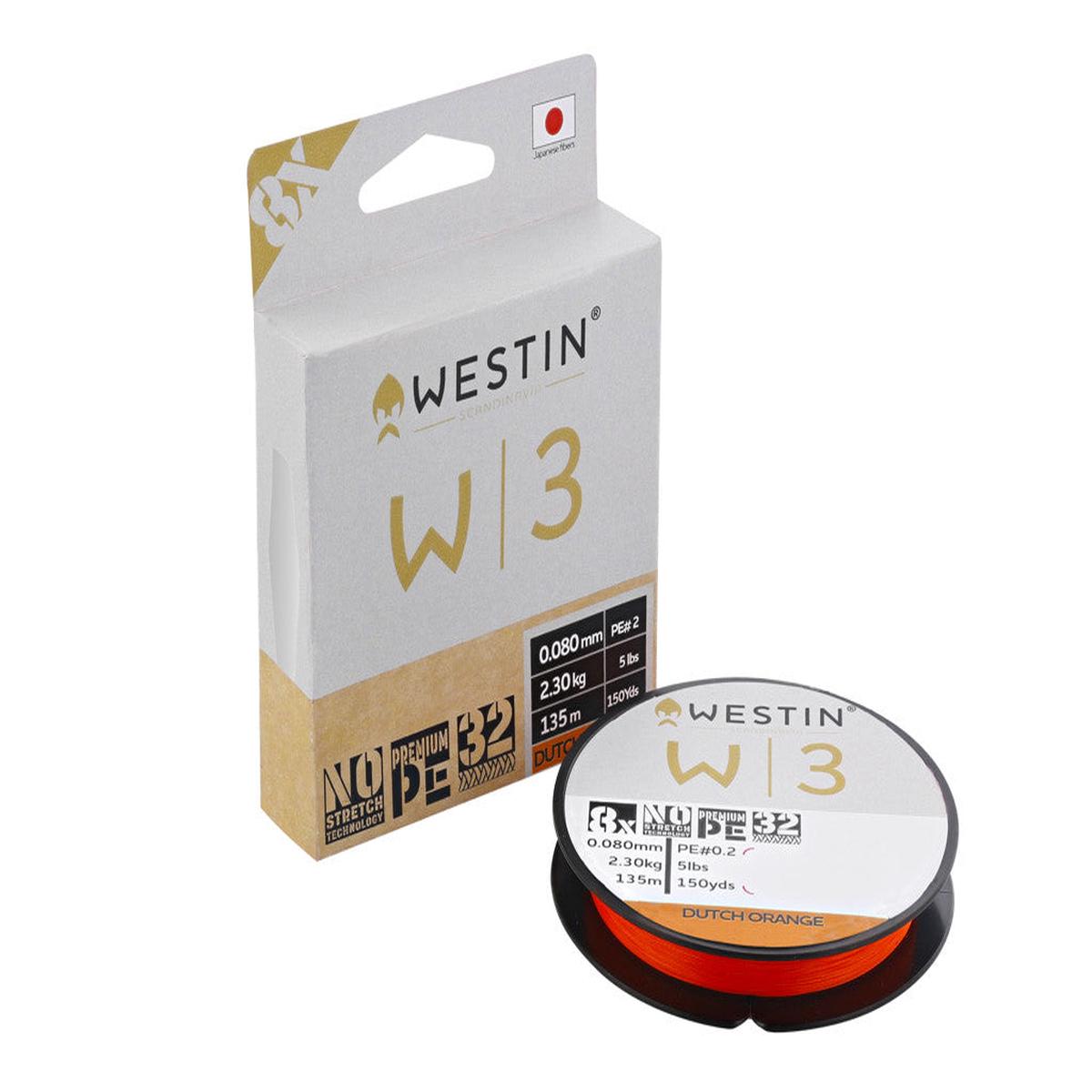 Westin W3 8-Braid Line Leader (135m/0.305mm/22.1kg)(Dutch Orange)
