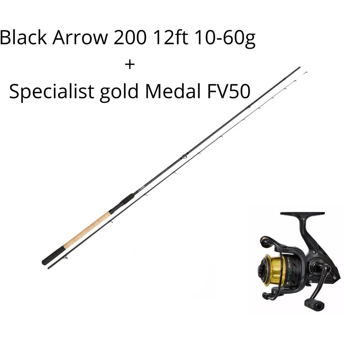 BLACK ARROW 200 FEEDER 12FT + SPECIALIST GOLD MEDAL FV 50 MATCH REEL