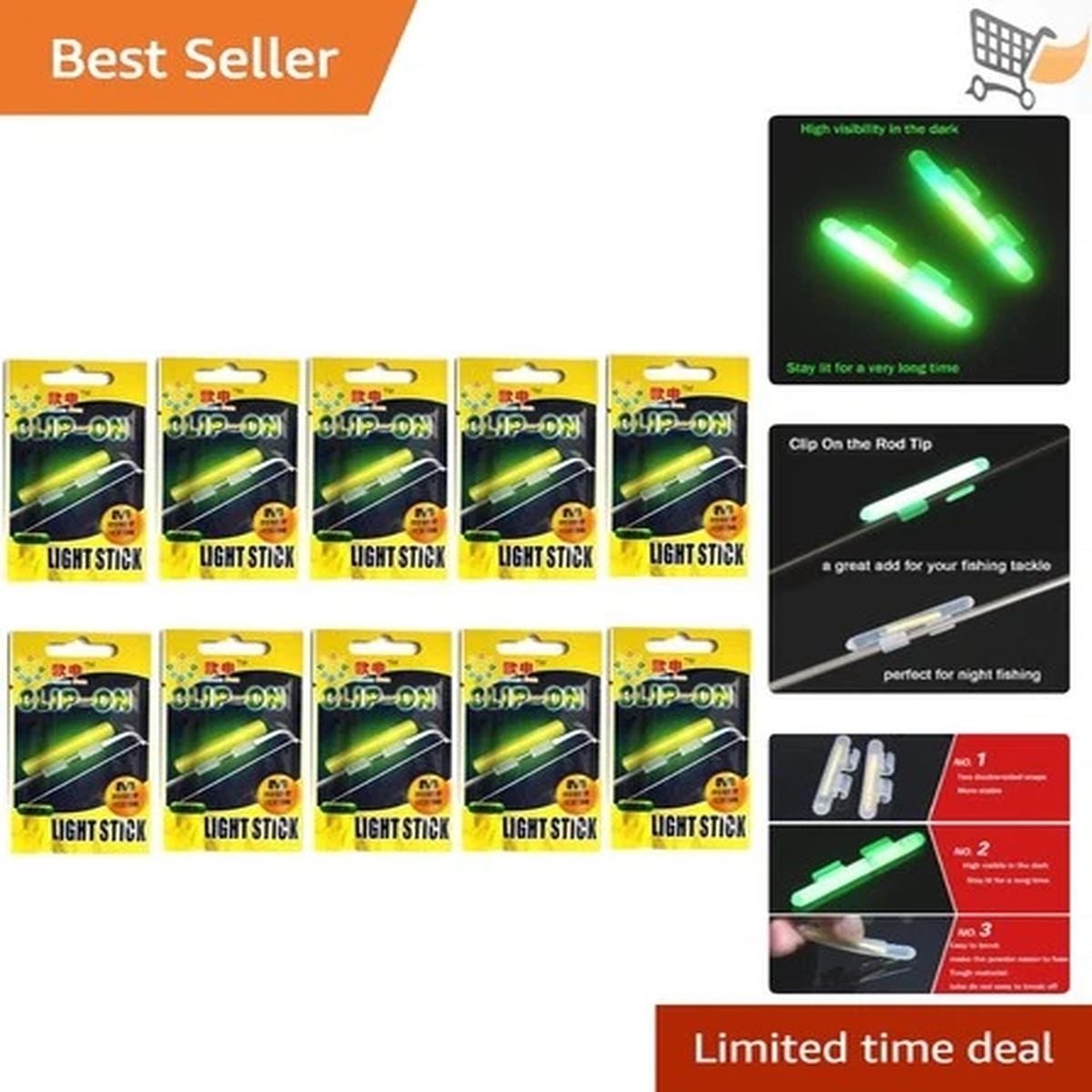 Fishing Glow Sticks Bulk Kit 20pcs Night Light Waterproof Tackle Gear