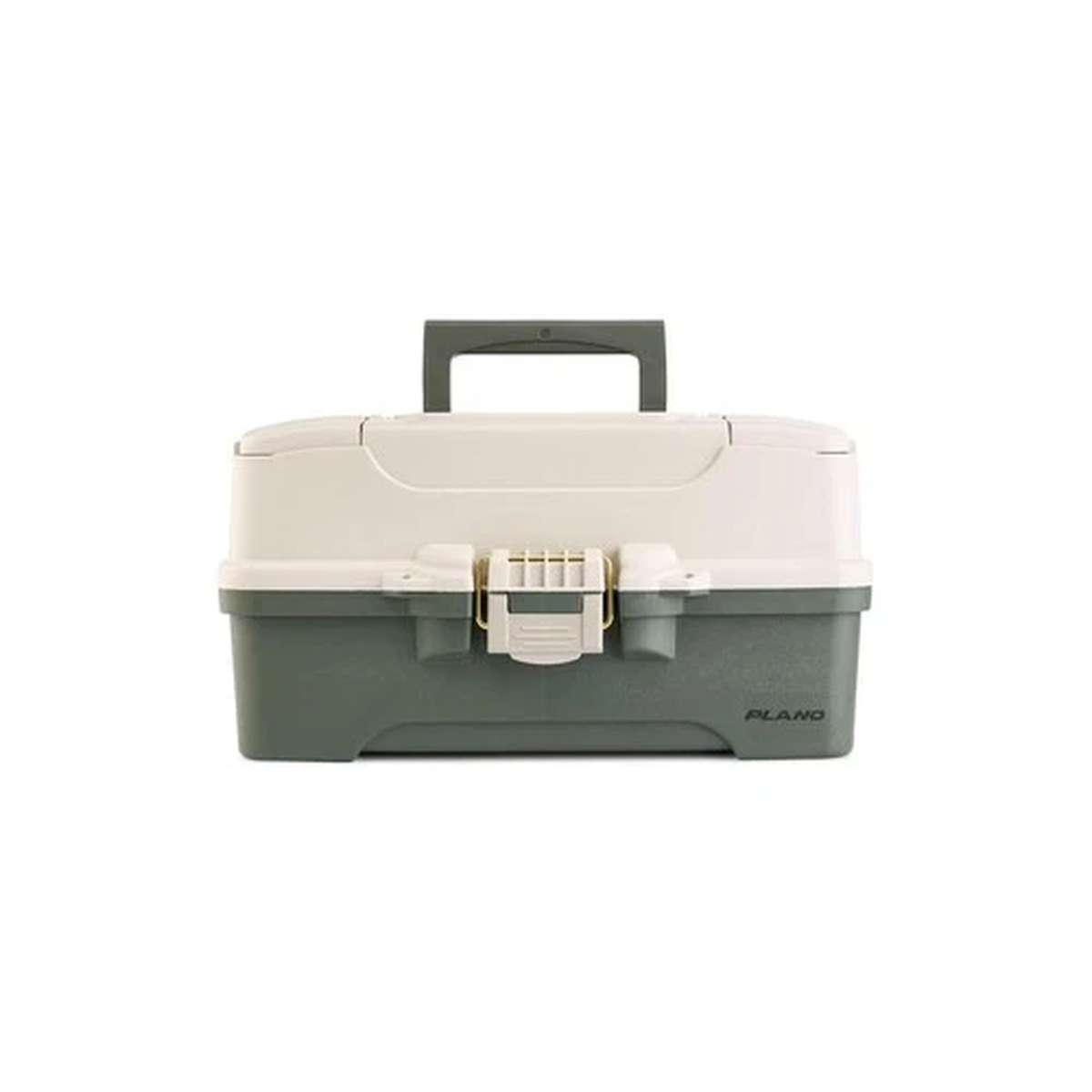 Rust Proof Green Three Tray Fishing Tackle Box with Brass Latch Organizer
