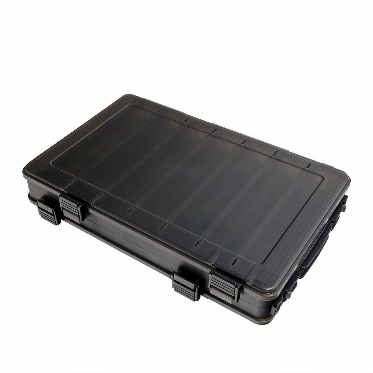 HTO Double Sided Lure Box - 275x187x43mm - 14 Compartment - Black