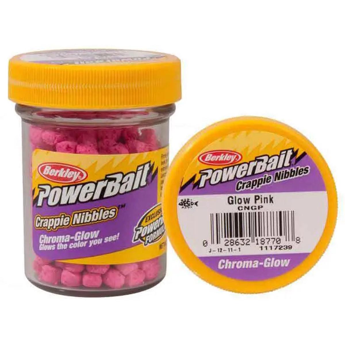 Berkley Powerbait Chroma-Glow Crappie Nibbles 1.1oz - Glow Pink