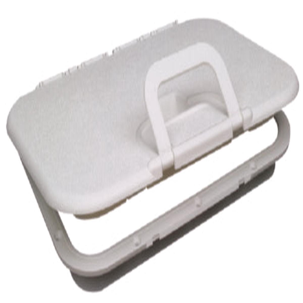SeaChoice 39181 Polypropylene Offshore Hatch - 7-3/8 Inch x 11-1/8 Inch ID - White.
