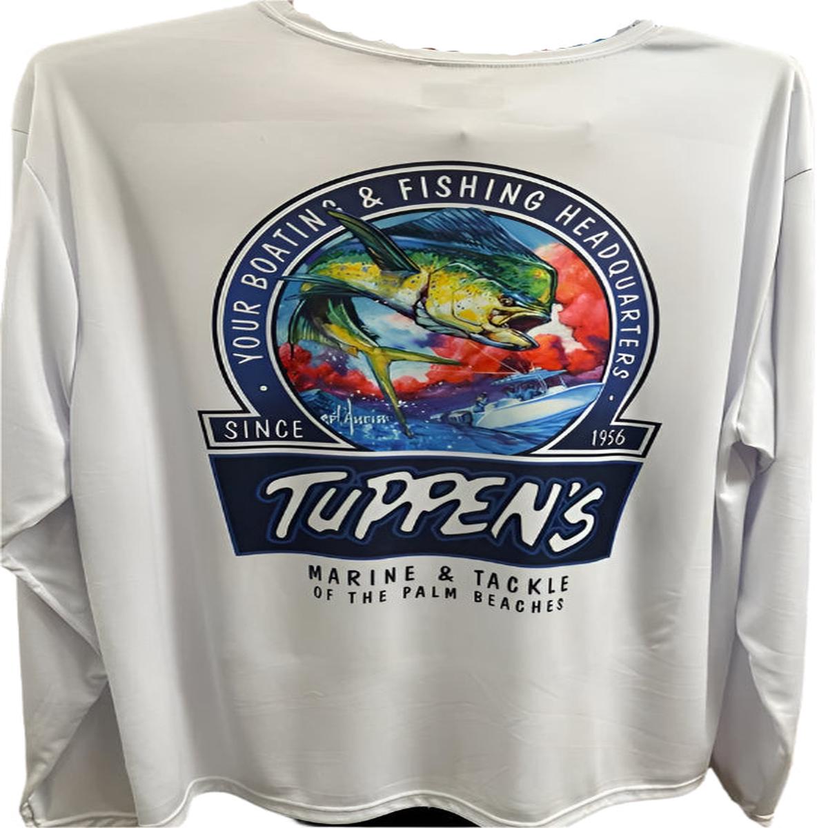 Tuppen's Mahi White Performance Long Sleeve T-Shirt SPF 50