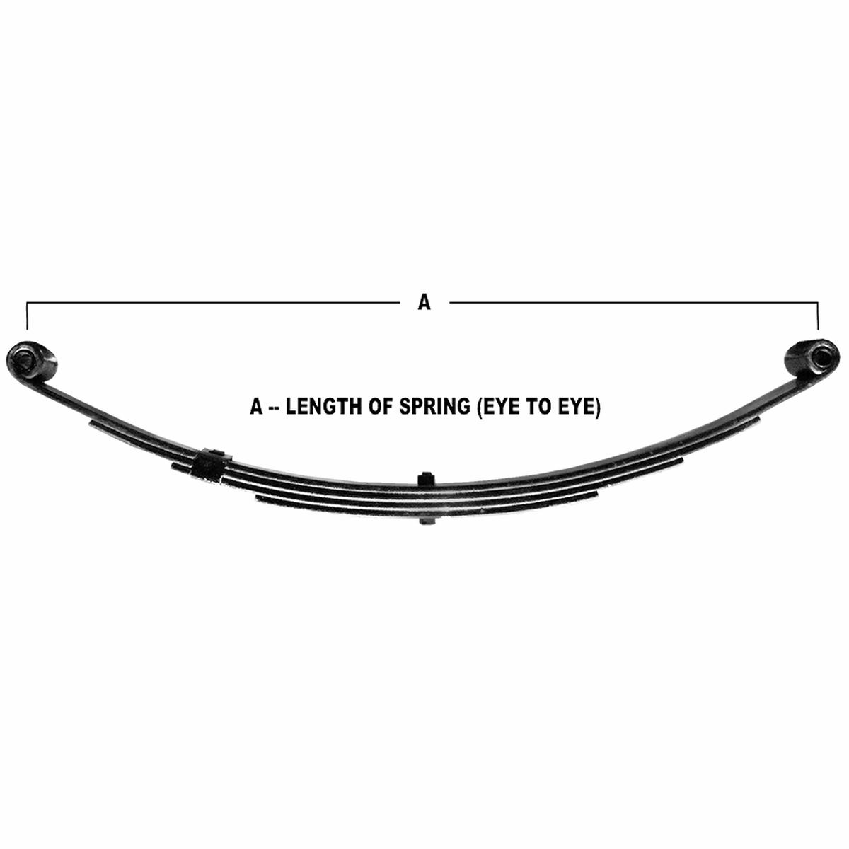 4-Leaf Double-Eye Spring for 1,000-lb Boat Trailer Axles - 26" Long 1 3/4" Wide