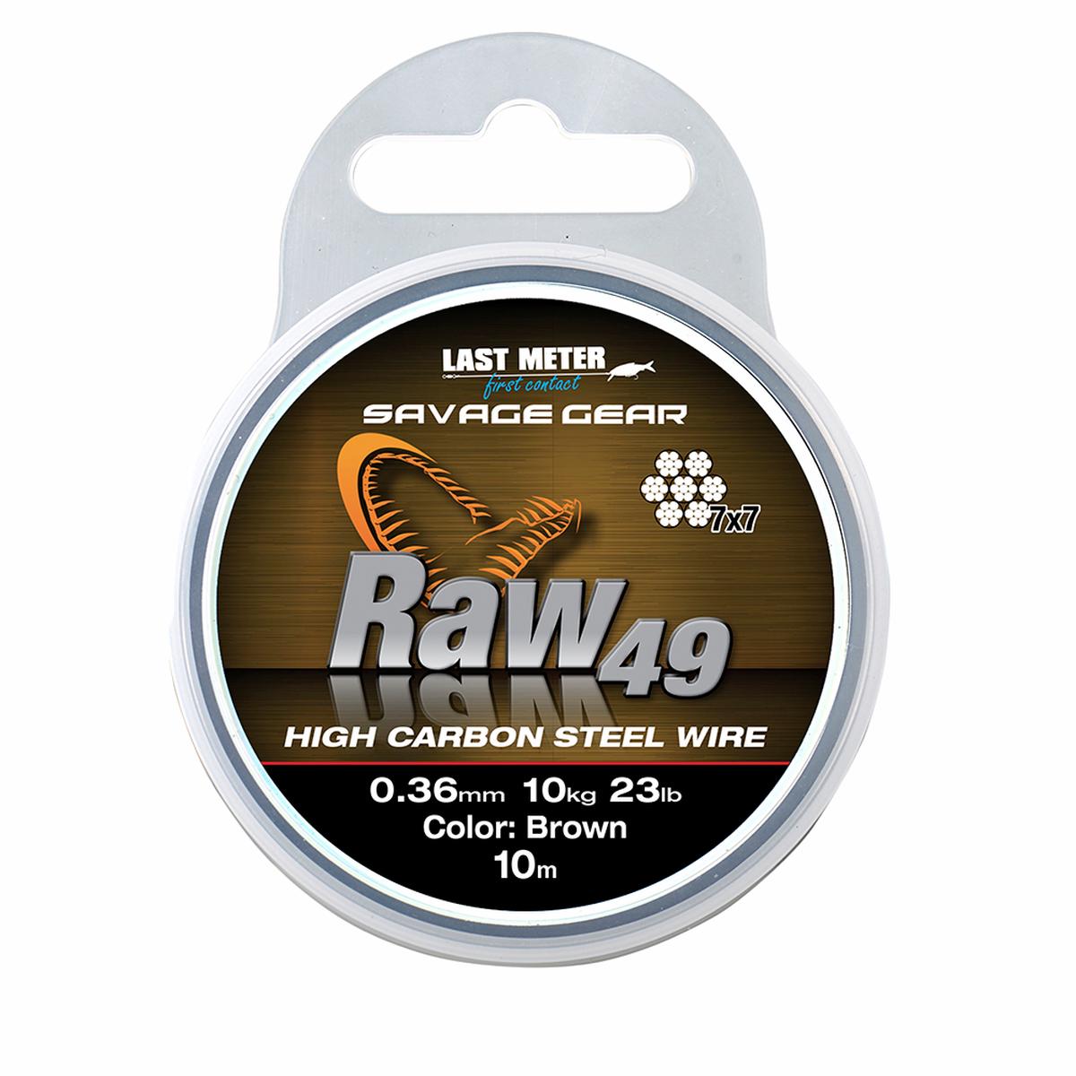 Savage Gear Raw49 Steelwire Uncoated Brown 10m