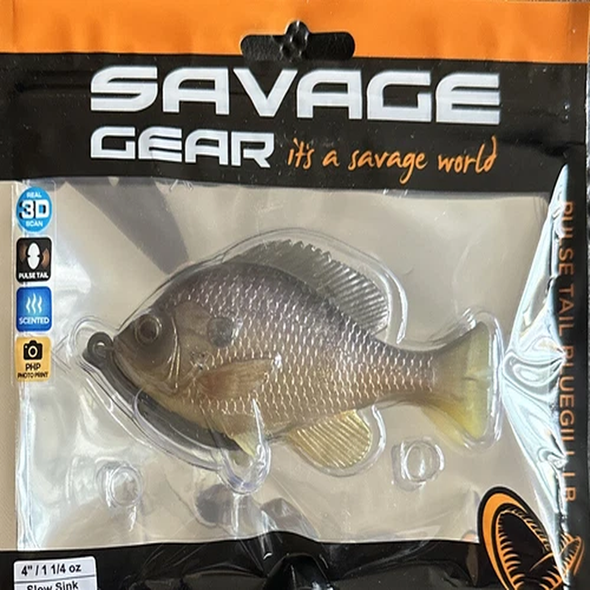 Savage Gear Pulse Tail Bluegill 4 1.25 OZ Slow Sink Gold Gill