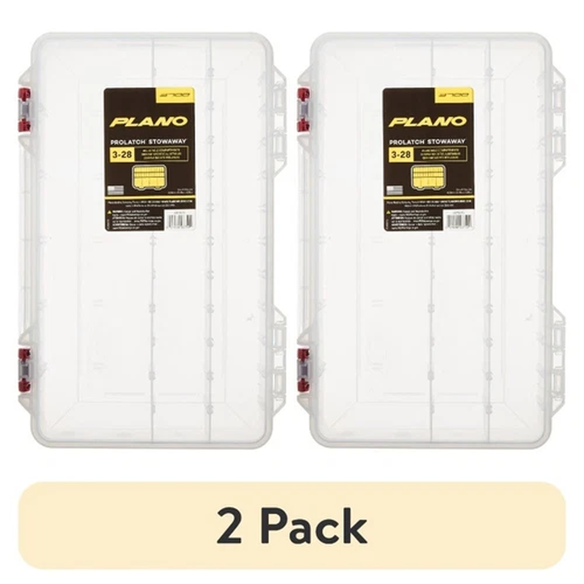 (2 pack) Plano ProLatch Stowaway Large Clear Organizer Tackle Box, Large, Clear