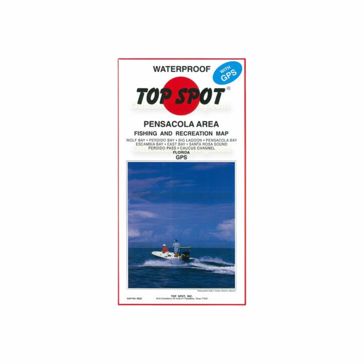 Top Spot Fishing Map N-223 Pensacola Florida Area.
