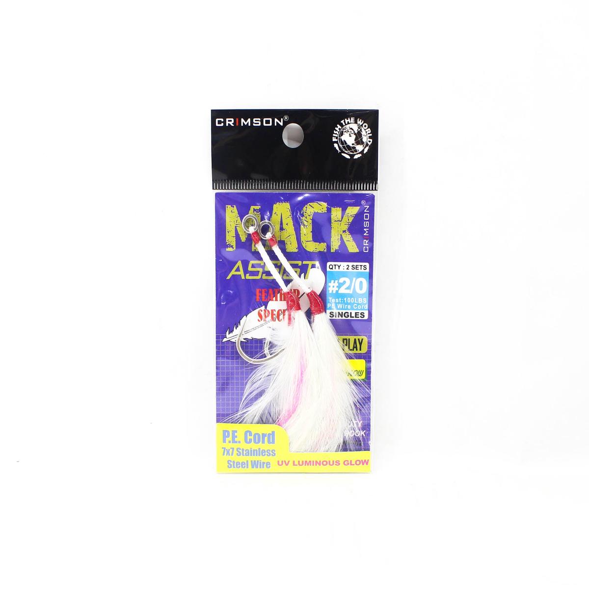 Crimson CMF-02 Mack Assist Feather Hook 2 Sets Size 2/0 (4536)