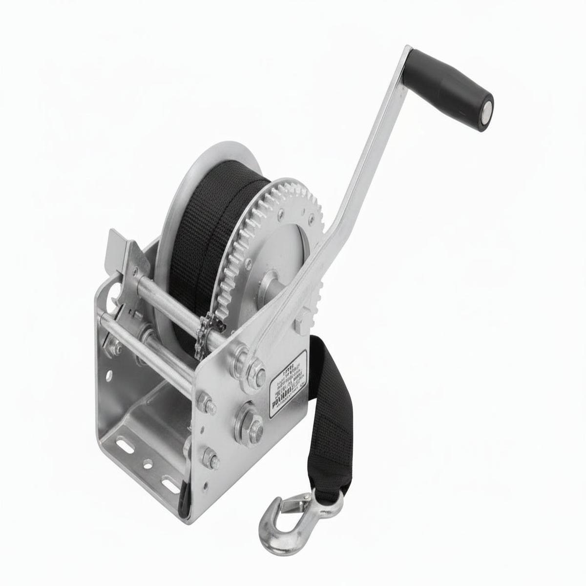 Dutton-Lainson 2-Speed Heavy Duty Trailer Winch 3,200 Lbs. w/20 ft Strap 10" Manual Handle Crank.
