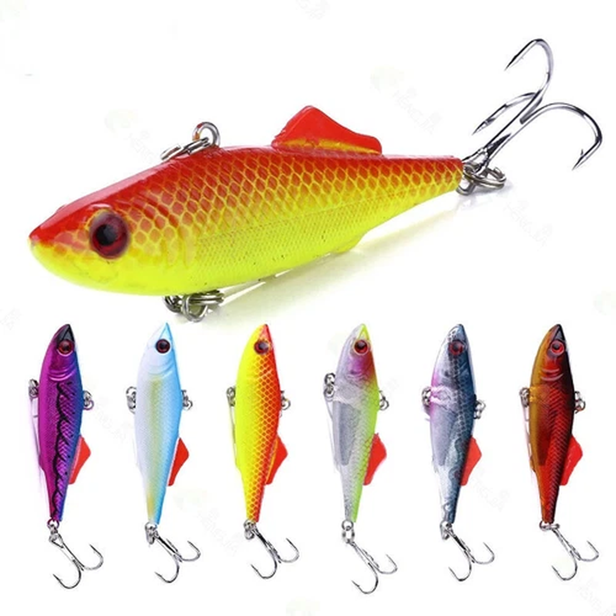3pcs 3D Eyes Fishing Gear Baits & Lures 7cm 16.5g Fish Hooks Tackle