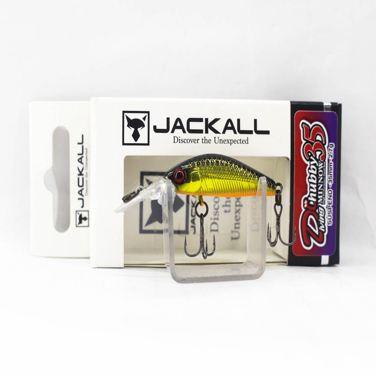 Jackall Diving Chubby Minnow 35 Suspend Lure HL Gold Black (5619)