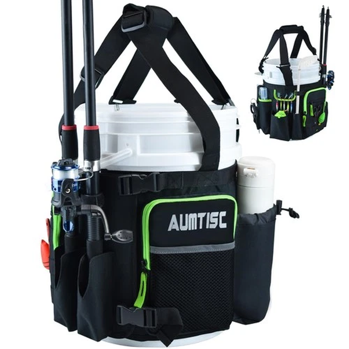 5 Gallon Bucket Fishing Organizer Waterproof Ice Tool Bag Tackle Boxes Holder