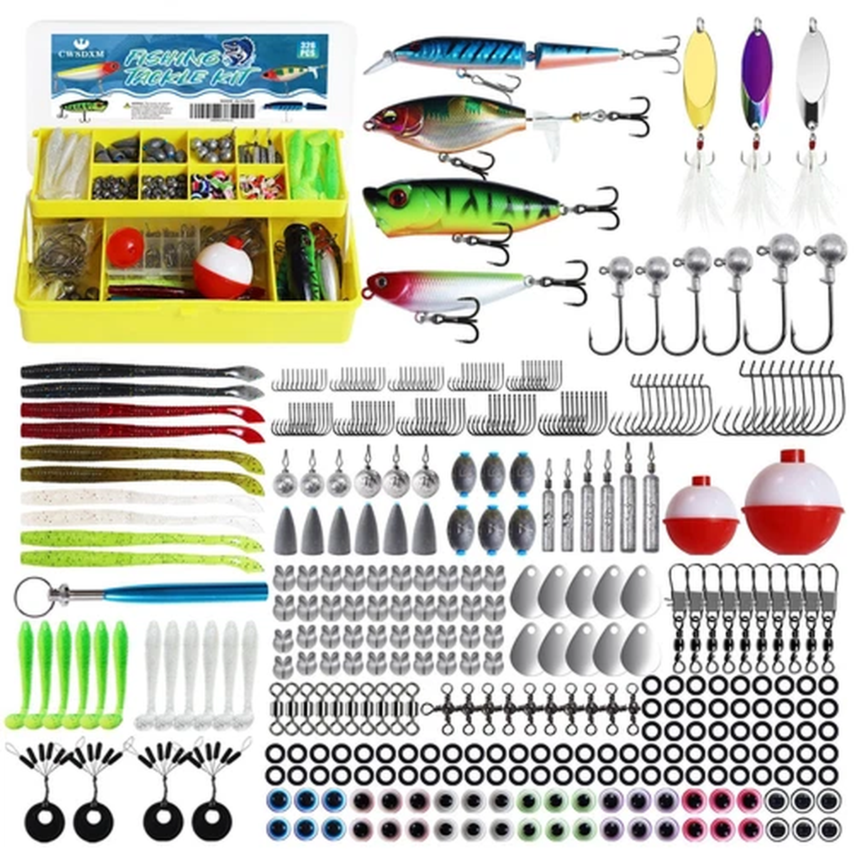 326 PCS Fishing Lures Kit, Upgraded Tackle 326 Pcs Kit