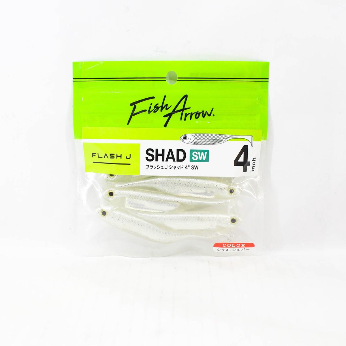 Fish Arrow Soft Lure Flash J Shad SW 4 Inch 5 Piece per pack #100 (8451)