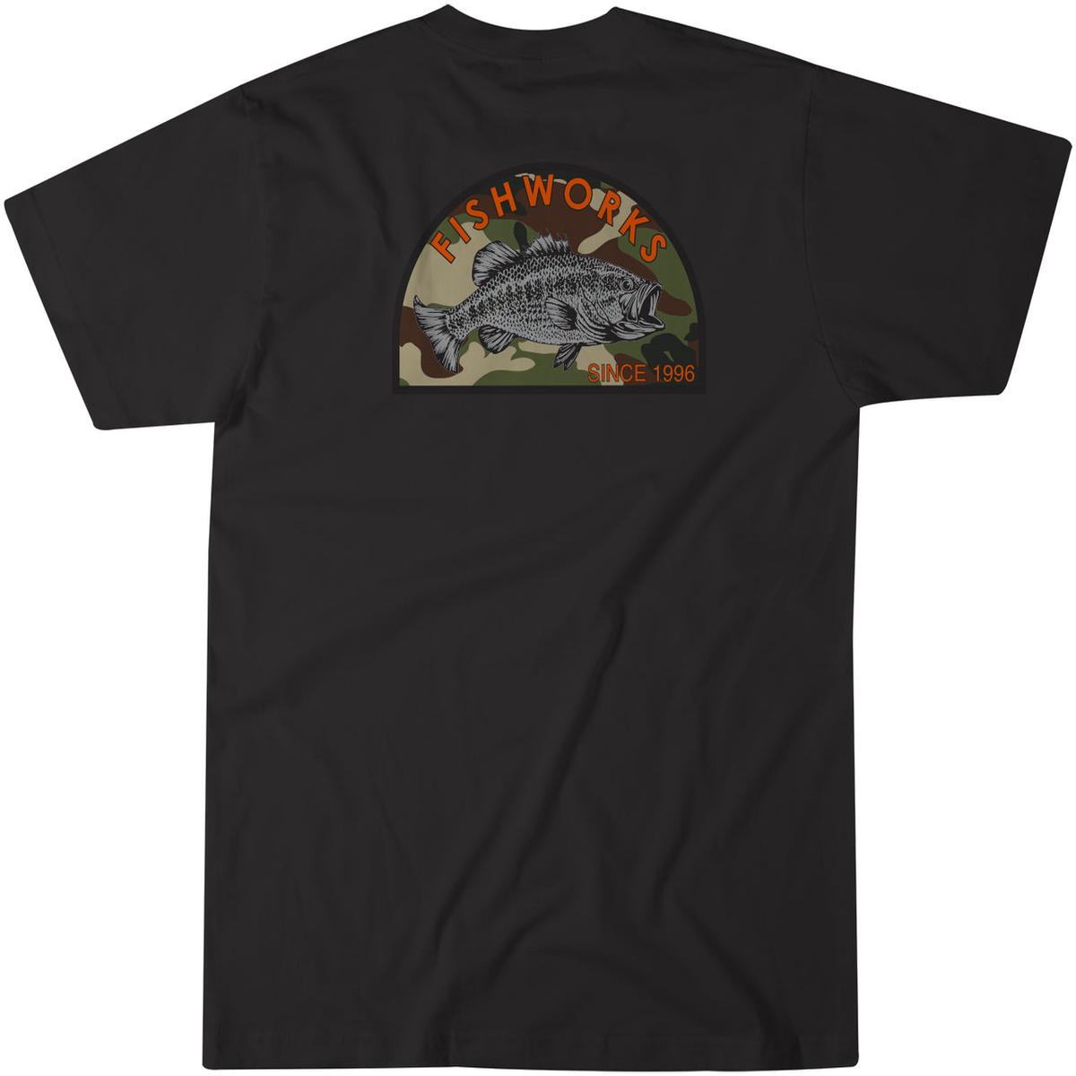 Fishworks Camo Bass Short Sleeve Tee Shirt