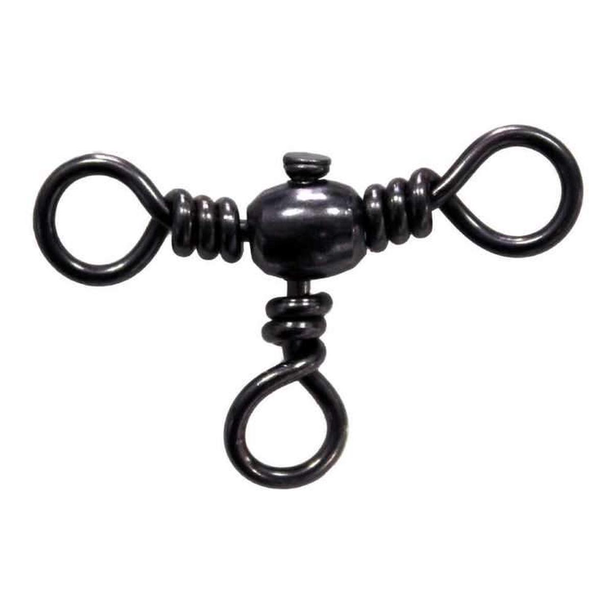 Mustad Black Barrel Three Way Cross Swivel (Size 2/73lbs)(10 Pack)