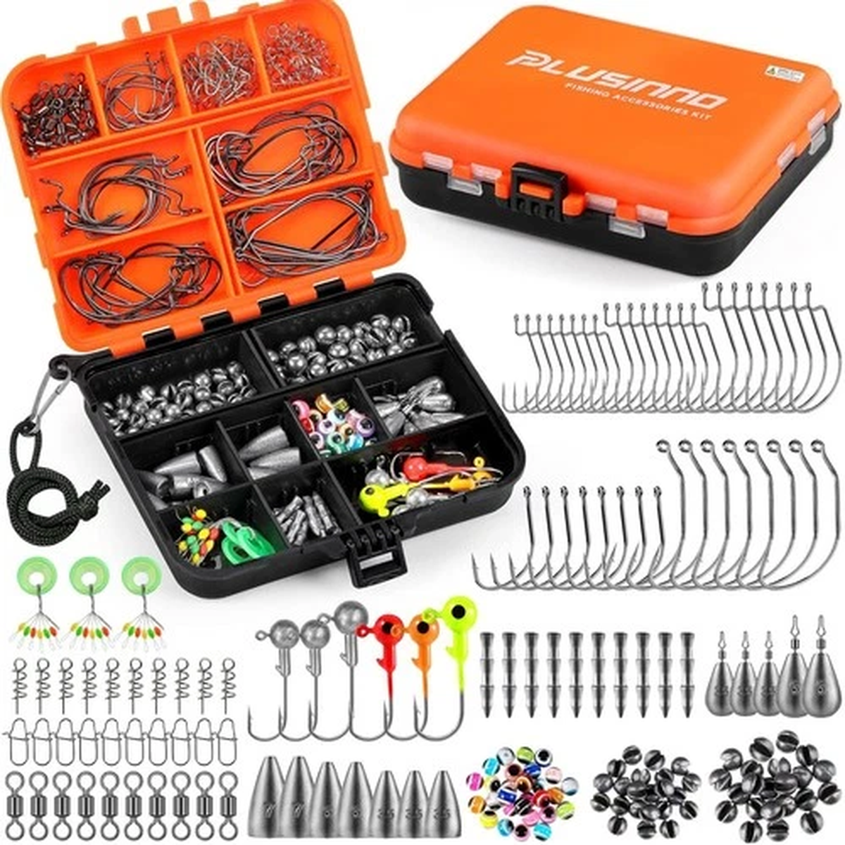 253/387pcs Fishing Gear Accessories Kit Fishing Tackle Box with Tackle Included