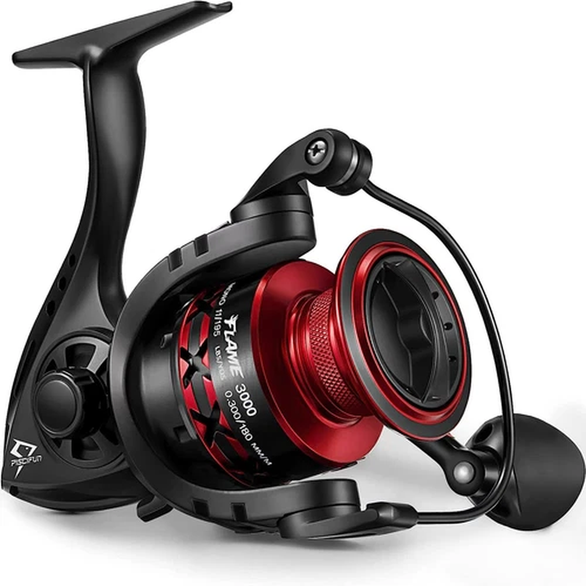 Flame Spinning Reels, Lightweight 9+1BB Ultra Smooth Spinning Fishing Reels, 19.